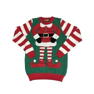 New with Tags Ugly Christmas Sweater Santa's Elf Women's Size XS Red Green